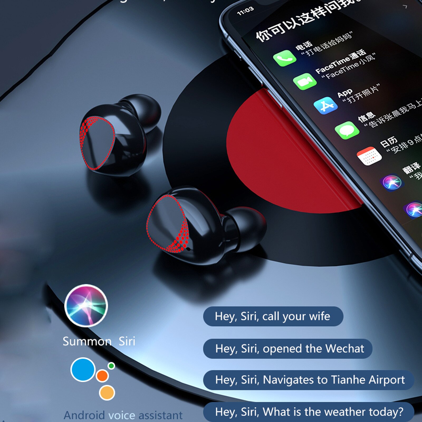 kabellos in-Ohr Sport Bluetooth 5,0 kabellos aufladen Kasten Stereo ohrstöpsel mikrofon ist geeignet für alle Bluetooth geräte