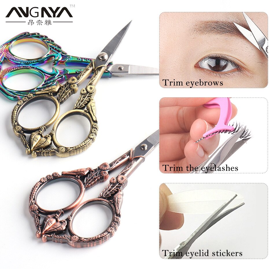 ANGNYA 1Pc Europäische retro Vogel Schere Edelstahl Pfau Phönix Nagel Schere machen-hoch Cutter Multi-Funktion Manikübetreffend Werkzeug