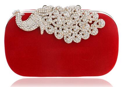 SEKUSA embrayage sacs de soirée couronne strass sacs de soirée sac à main sac à bandoulière pour mariage diamants dame sac à main Mini sacs de soirée: YM1009red