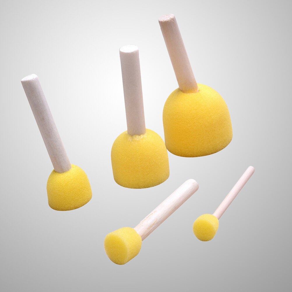 Pincel de esponja para pintar para niños pequeños, herramientas de pintura para manualidades, 5 piezas