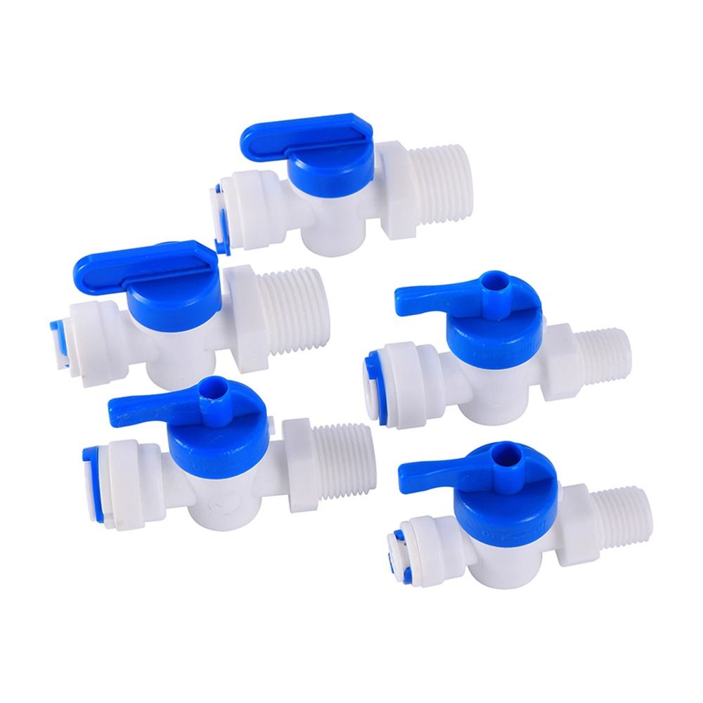 Plastic Kogelkraan 1/4 "3/8" Od Slang Snel Aansluiten Mannelijke Vrouwelijke Draad Mannelijke 1/2 "Vrouwelijke Reveser Osmose Aquarium Fitting