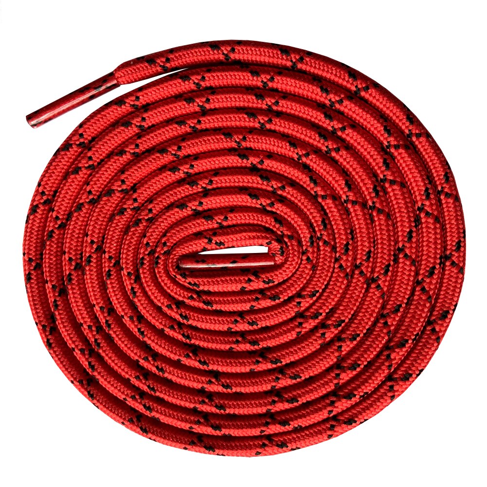 Round Shoe Laces of Polyester Shoelace Strings for Working Hiking Boots 120 - 140 CM: red with black / 120CM