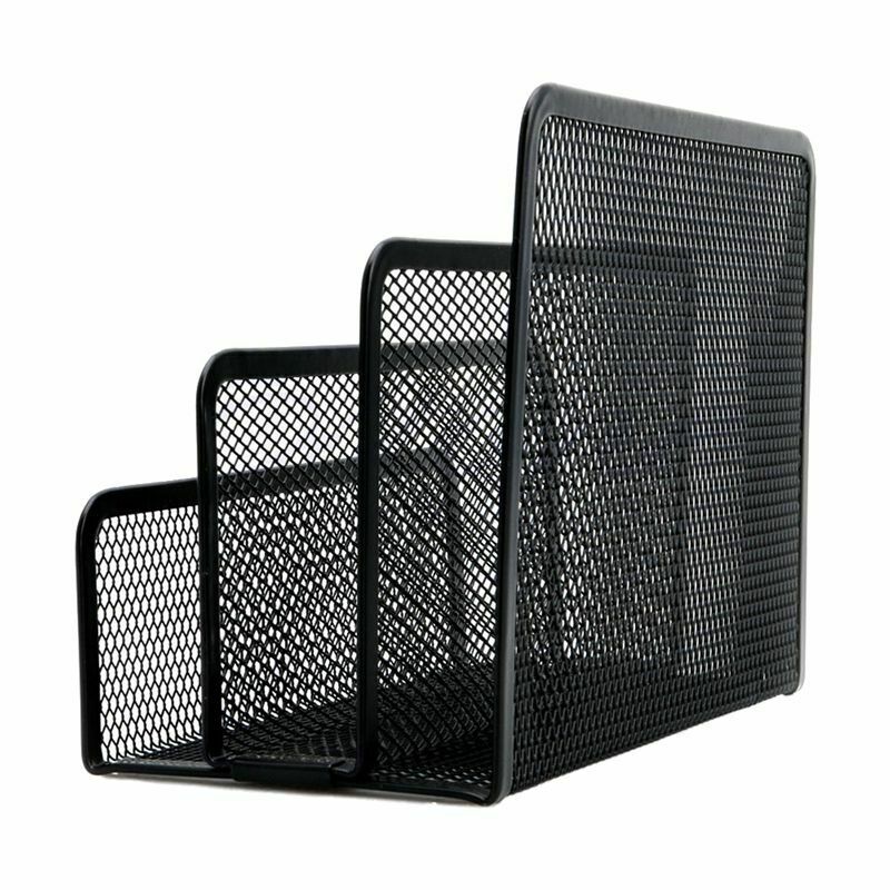 Sort mesh brev sorterer post dokumentbakke skrivebord kontor arkivholder multifunktionel arkivholder
