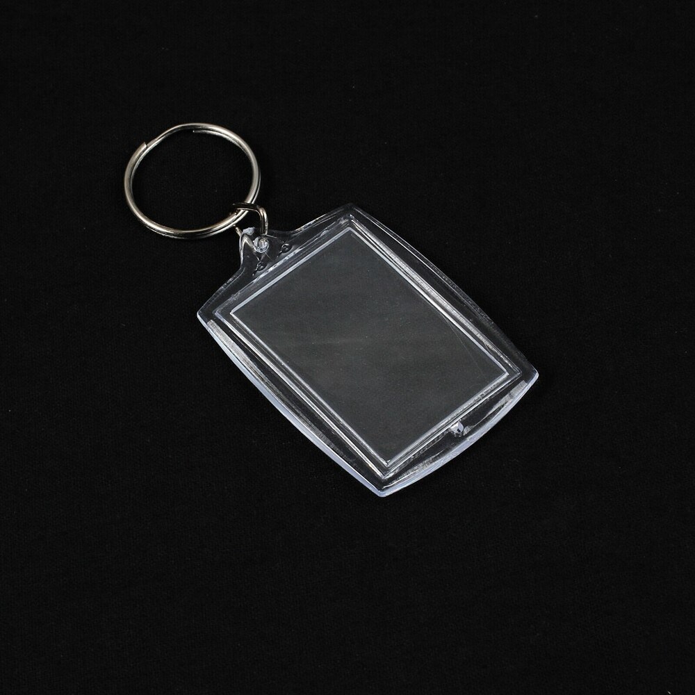 100pcs/kit Acrylic Keychain Blank Insert Key Chain Ring Insert Photo Passport Keychains for Car Decor Kids 46*33mm