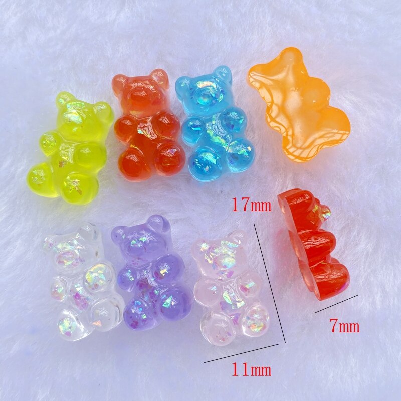 20 pçs/lote bonito urso misto flatback resina kawaii scrapbooking enfeites acessórios diy e49: Mixed C