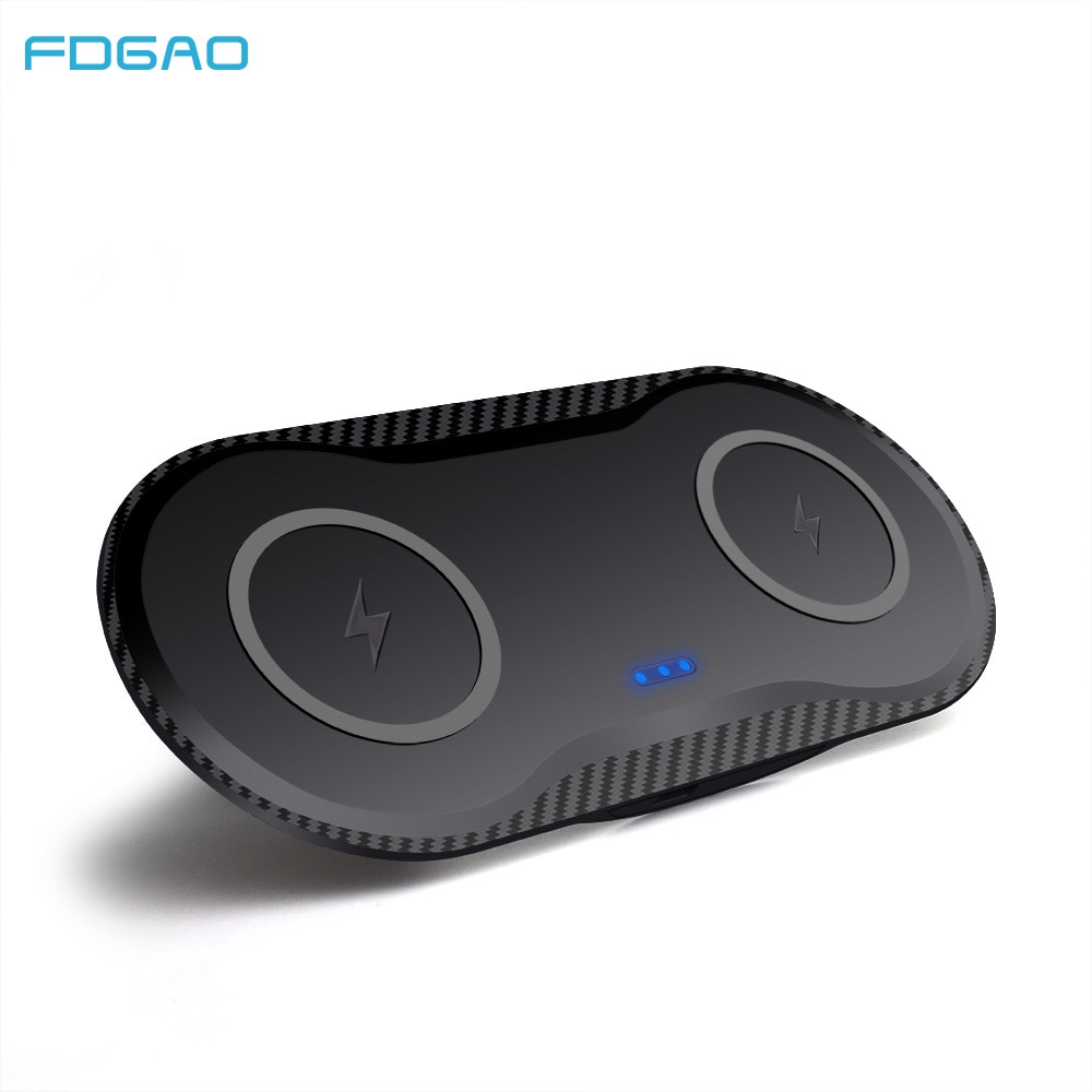 FDGAO 20W Qi chargeur sans fil double 10W Station de chargement pour iPhone 11 X XS XR 8 Airpods 2 Pro Samsung S20 S10 Note 10 9