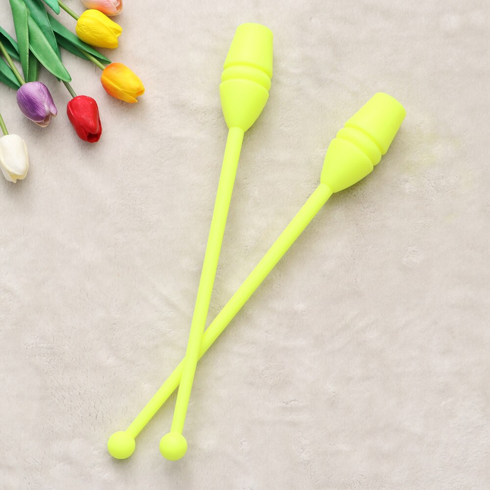 1 Pair Artistic Gymnastics Stick Rhythmic Gymnastics Stick Dancing Sports Fitness Equipment for Children Adults (Yellow): Default Title