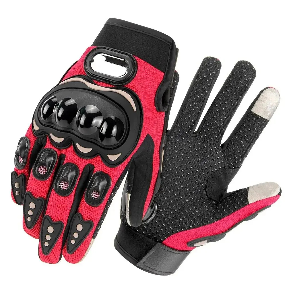 Vollfinger-Motorradhandschuhe, Touchscreen, Moto-Cross, atmungsaktiv, Rennhandschuhe, Motorrad, Fahrrad, Radfahren, Reiten, Schutzhandschuh: Armee Grün / XXL