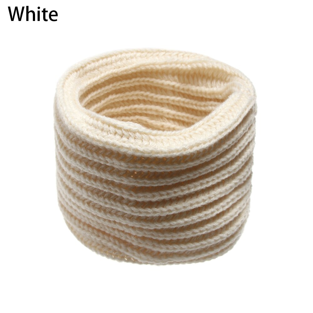 Nowe mody dzieci szalik dziewczyny chłopcy zima ciepły kołnierz szyi śliniaczek szaliki stałe dzianiny kołnierz zimowy ciepły szalik: biały