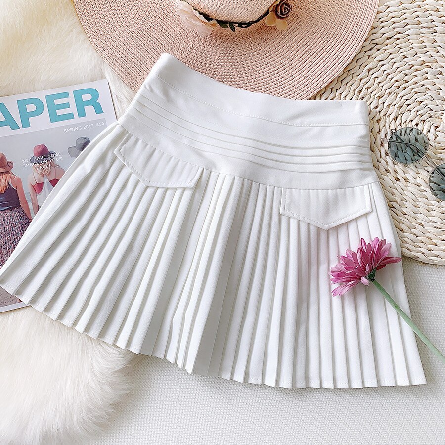 Jupe plissée blanche pour femmes, nouvelle , jolie jupe de Tennis, Style collégien, tempérament jeune, Slim, courte