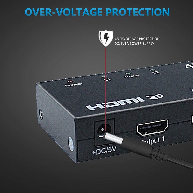 Hdmi Splitter 1 Split 2 Screen 4K Hd 3D Projector Video Computer Gastheer Display Split Screen 1 In 2 out