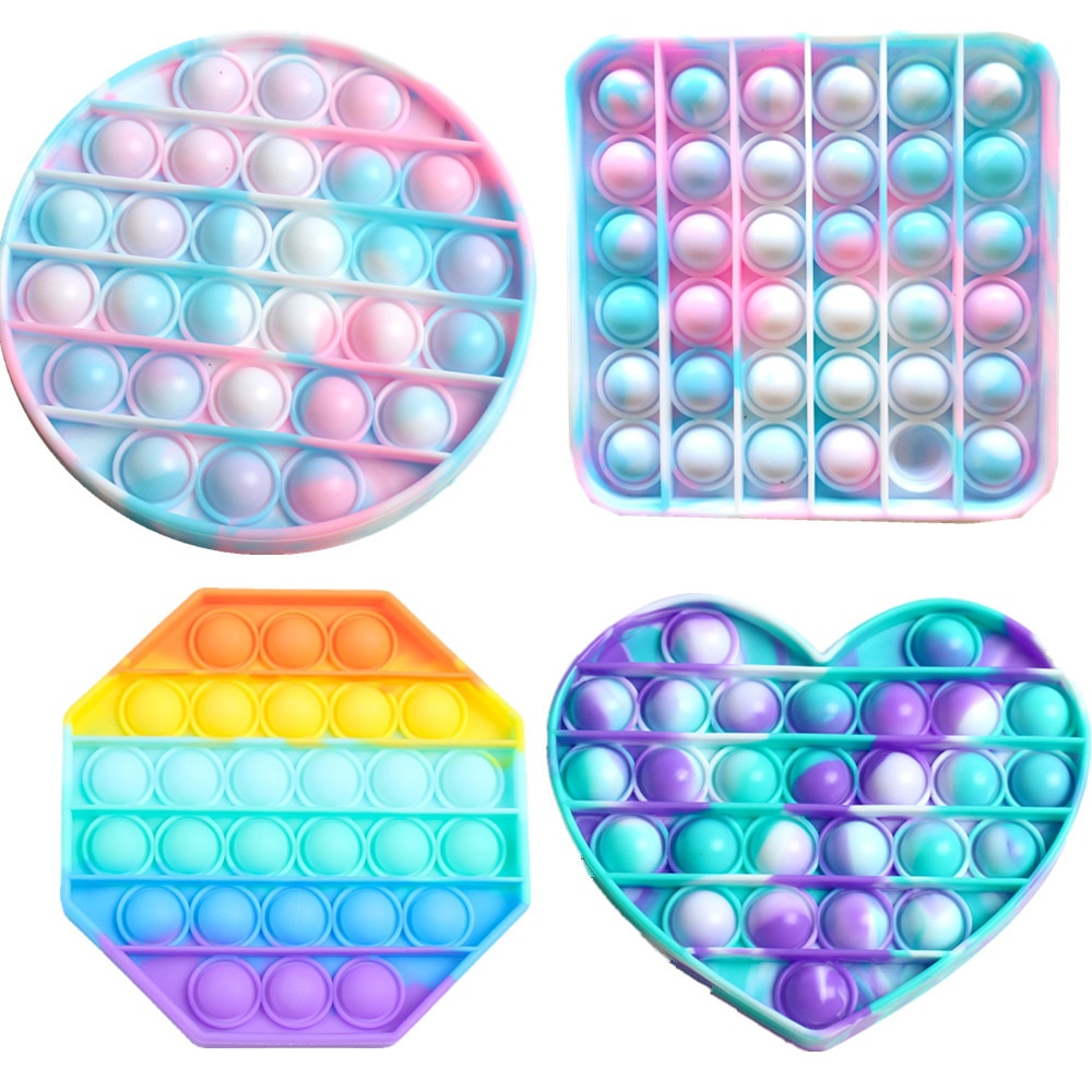 Fidget Toys Anti Stress Push Pop It Bubble Sensory Rainbow Fidget ToyRestore Emotions Stress Reliever Toy for OCD Anxiety