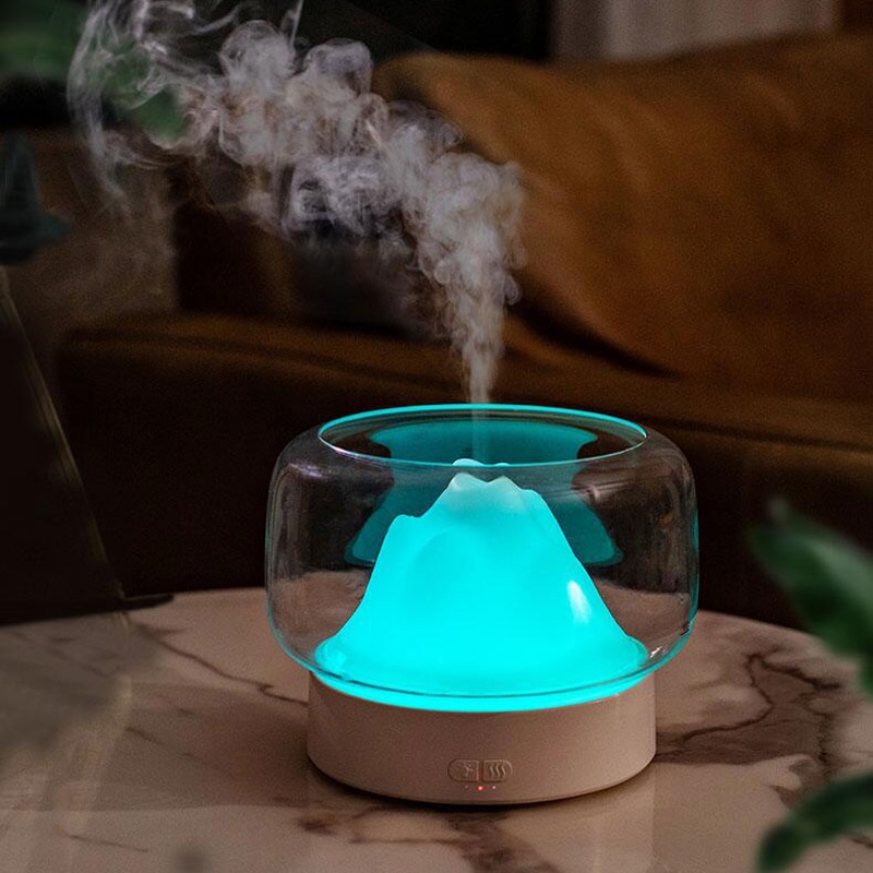 Led aroma diffuser 400ml bpa-vrij mountain view etherische olie aromatherapie diffuser met warme en gekleurde led lamp luchtbevochtiger
