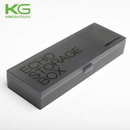 1PC KACO ECHO Translucent Plastic Pencil Case Candy Color Multi-Function Stationery Storage Box Children Student Pencil Box: Black 1pcs