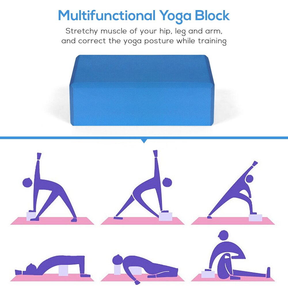 2 stk eva yoga blokke 1 stk bomuld yoga rem stabilitetsblokke yoga rem sæt til yoga pilates meditation sport træning gym skum