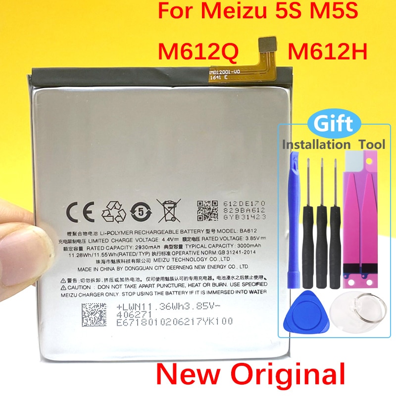 Original BA612 Battery For Meizu 5S M5S M612Q M612M M612H 3000mAh Smart Phone +Tracking Number
