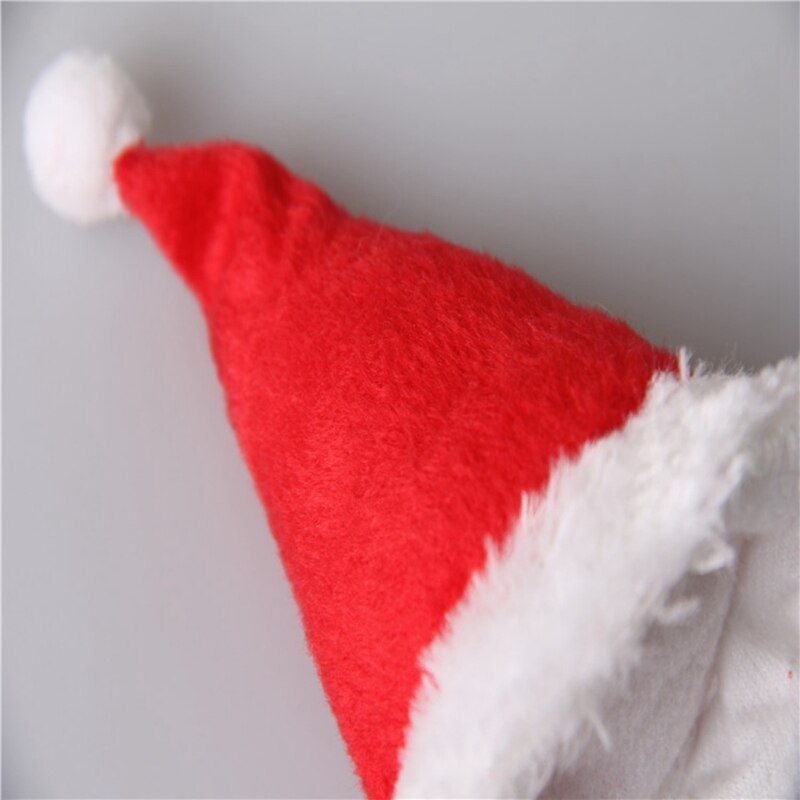Mini gorra de Navidad para Animal PEQUEÑO, gorro de decoración de hábitat, sombrero rojo de Navidad, cinta de franela, gorro de Totoro