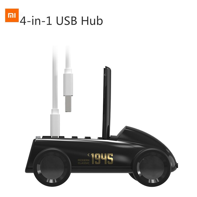 Divisor de cubo para coche Xiaomi Bcase, Vintage USB 2,0, adaptador expansor USB para teléfono/U Disk/ratón inalámbrico/carga USB