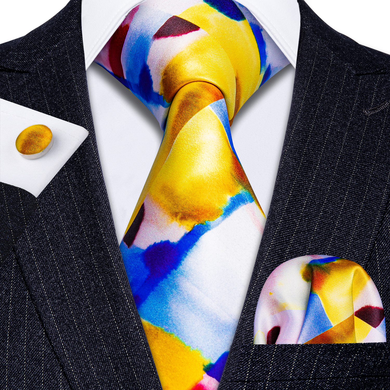 Men Necktie 100% Silk Mens Tie 7 Colors Print Ties For Men Wedding Barry.Wang Business Style Tie LS-07: LS-5279