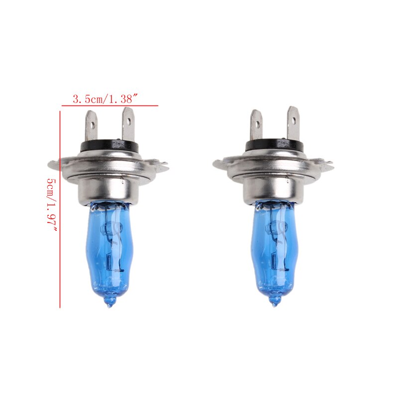 2 stk  h7 6000k gas halogen forlygter hvidt lys pærer 100w lyse  dc 12v