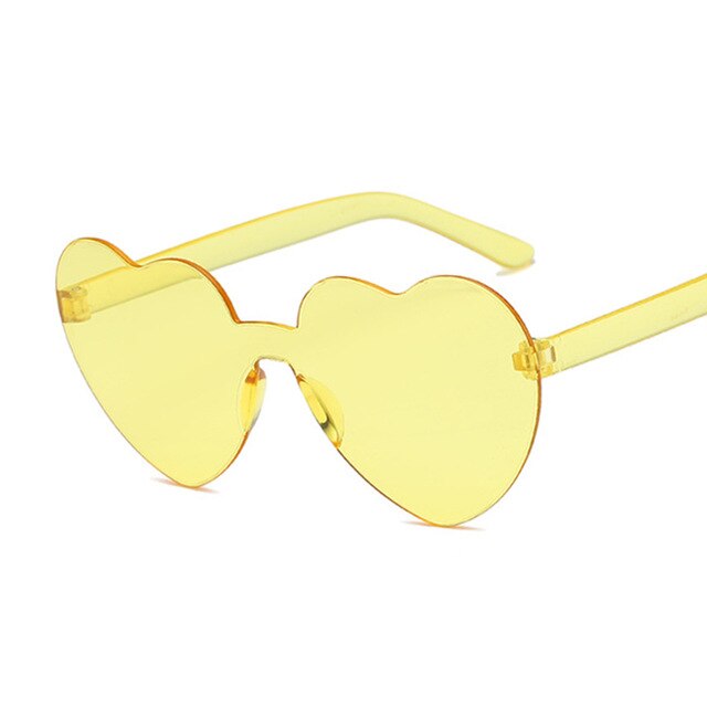 Love heart solbriller kvinder sød sexet retro cat eye vintage billige solbriller rød kvindelige chaufførbriller: Gul