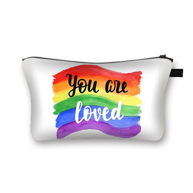 Bolsa de cosméticos do arco-íris lgbt, bolsa de maquiagem para mulheres gays: shzblgbt07