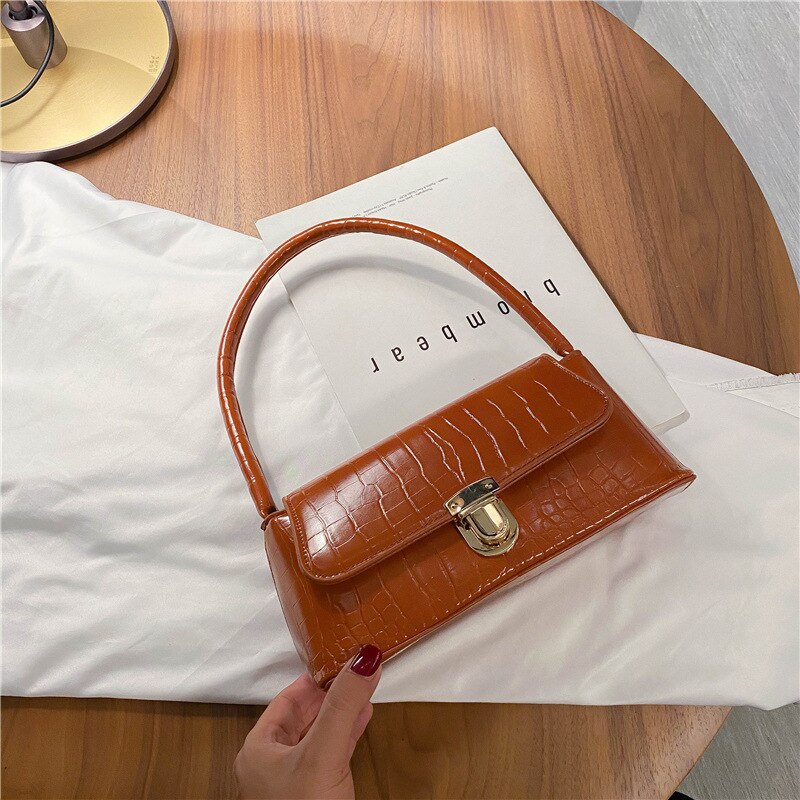 Dames kantoor pu leren schoudertassen messengers dames scrub handtas handtas dames kleine tassen  b034: Bruin