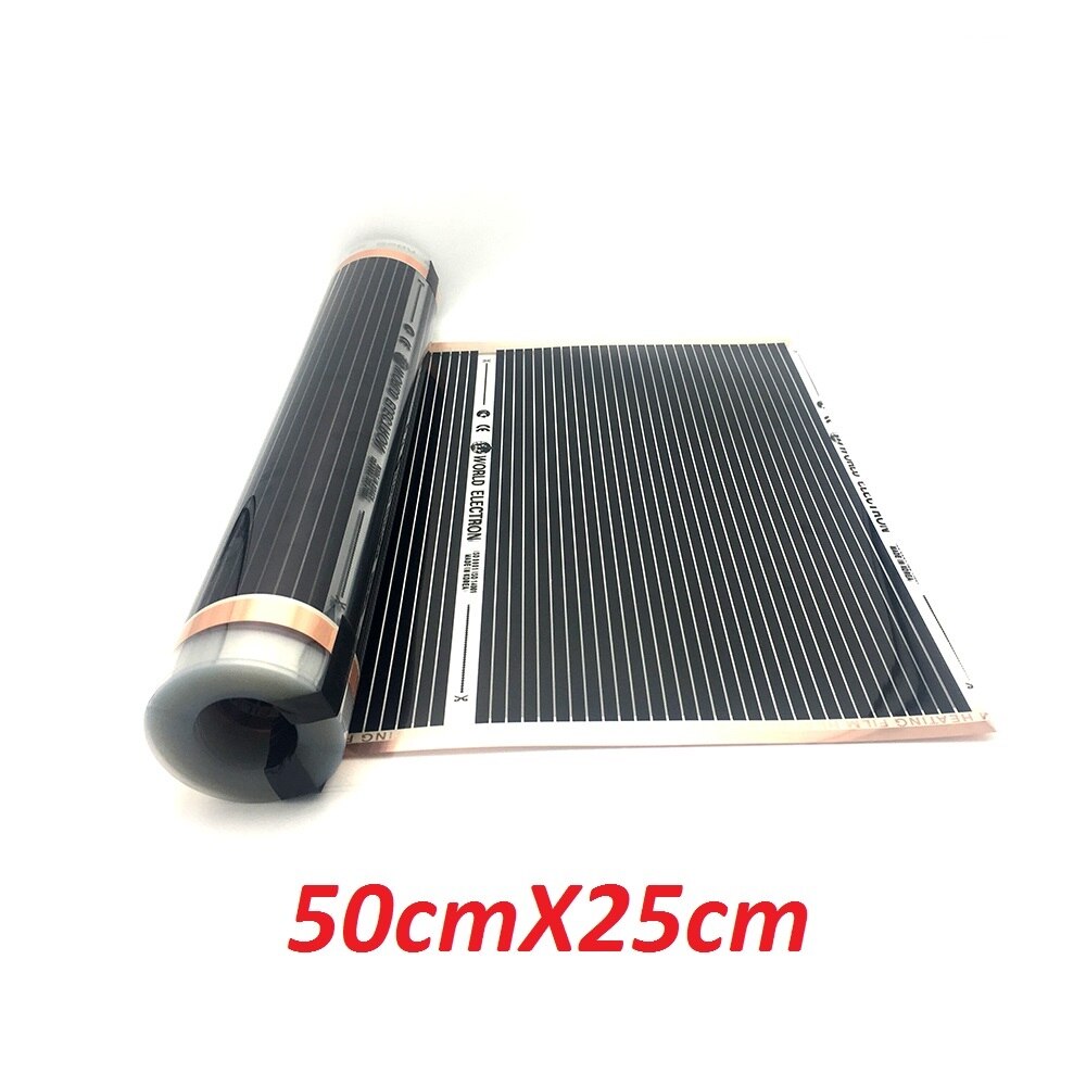 400w/m2 Infrared Carbon Underfloor Heating Film AC220V Warm Floor Mat: 50cmX25cm