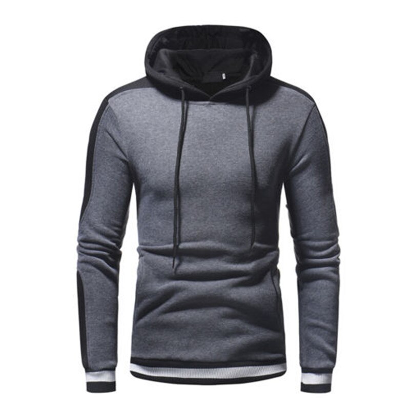 Spring Autumn Hoodies Men Pullover Solid Gray White Sportswear Sweatshirt Men's Tracksuits Hoodies Teen Clothes With Hat: L / Gray