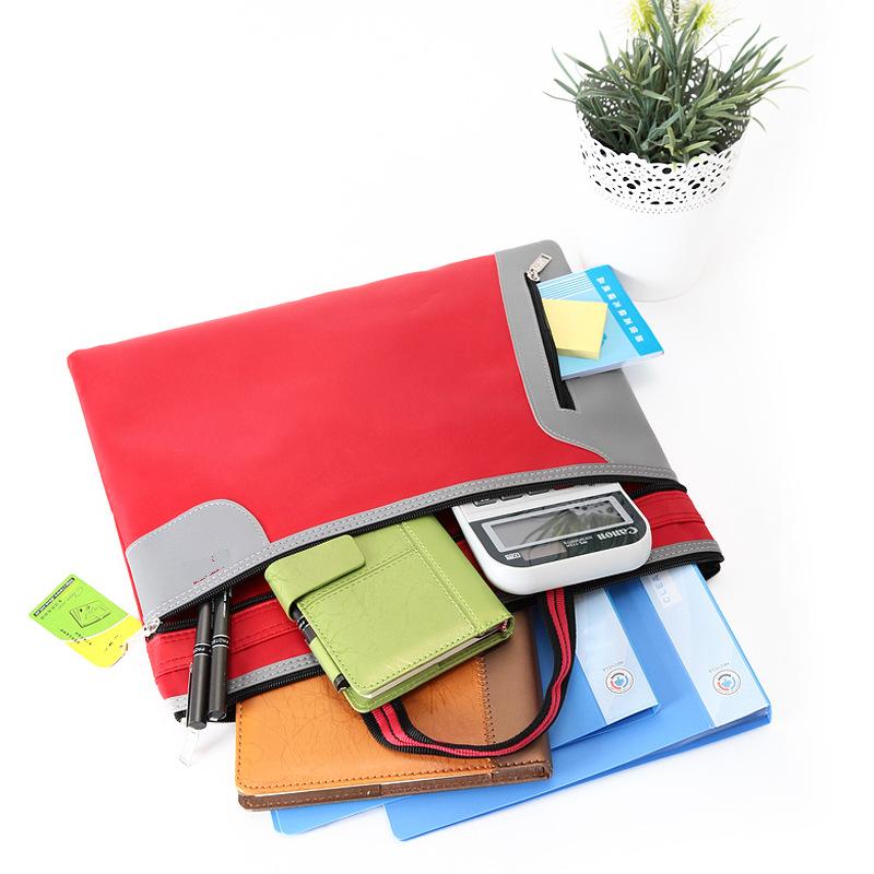 37X30CM Commercial Business Document Bag A4 Tote file folder Filing Bag Meeting Bag Side Zipper Pocket office bags for documents