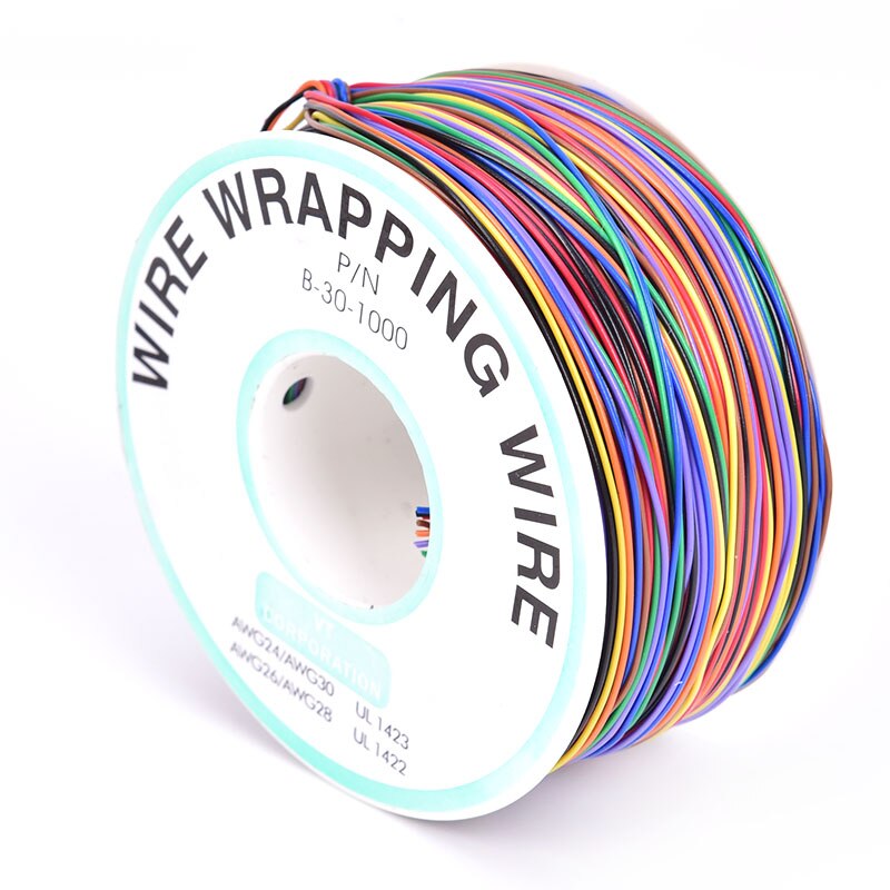 30AWG Mixed Color Jump Wire Tinned Copper PVC Insulation Single Strand Wire