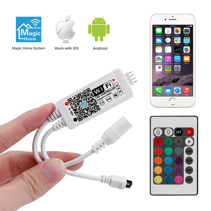 Wifi Rgb Controller Voor Led Light Strips, Werken Met Smartphone Alexa Draadloze Afstandsbediening 16 Miljoen Kleur Verlichting, androi