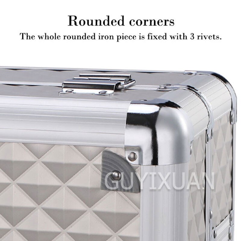Three-layer aluminum storage tool box Hardware portable storage box Multifunctional electrician car repair tool storage box