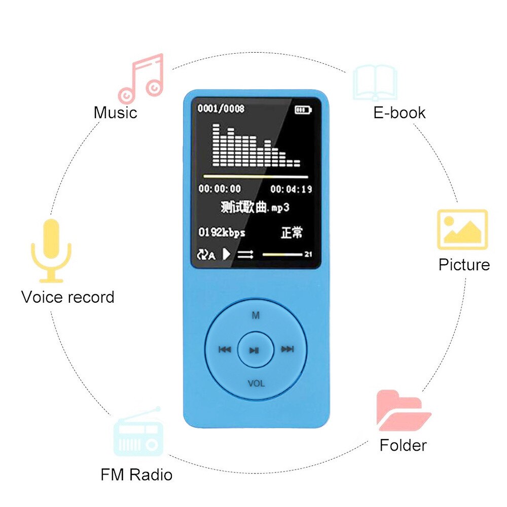 Portable MP3 MP4 Player LCD Screen FM Radio Video Games Movie USB Hi fi Music Player With Sd Card MP3 Player