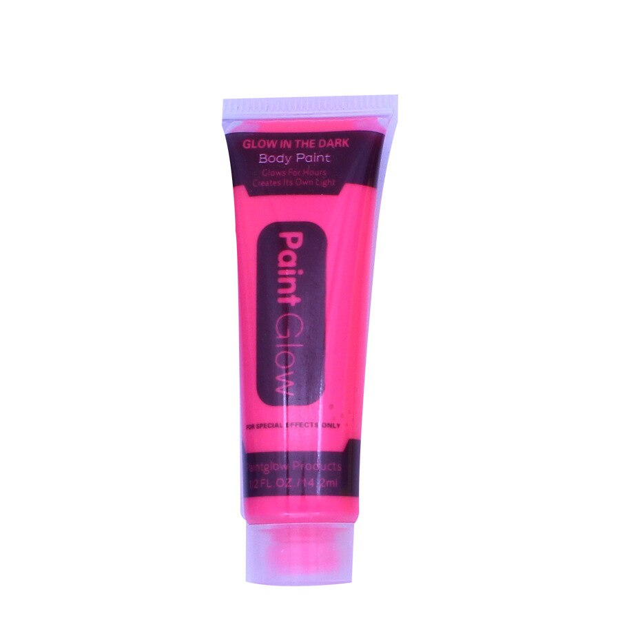 Pintura de arte corporal UV que brilla en la oscuridad, neón, 6 colores, 19ml, pintura fluorescente facial, maquillaje de Halloween, Navidad: Rose red