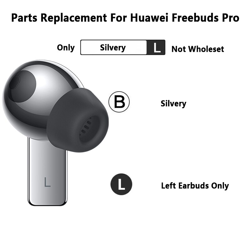 Cuffie Bluetooth senza fili di ricambio originali Huawei Freebuds Pro auricolari sinistro destro custodia di ricarica cuffie singole: Only Silver L