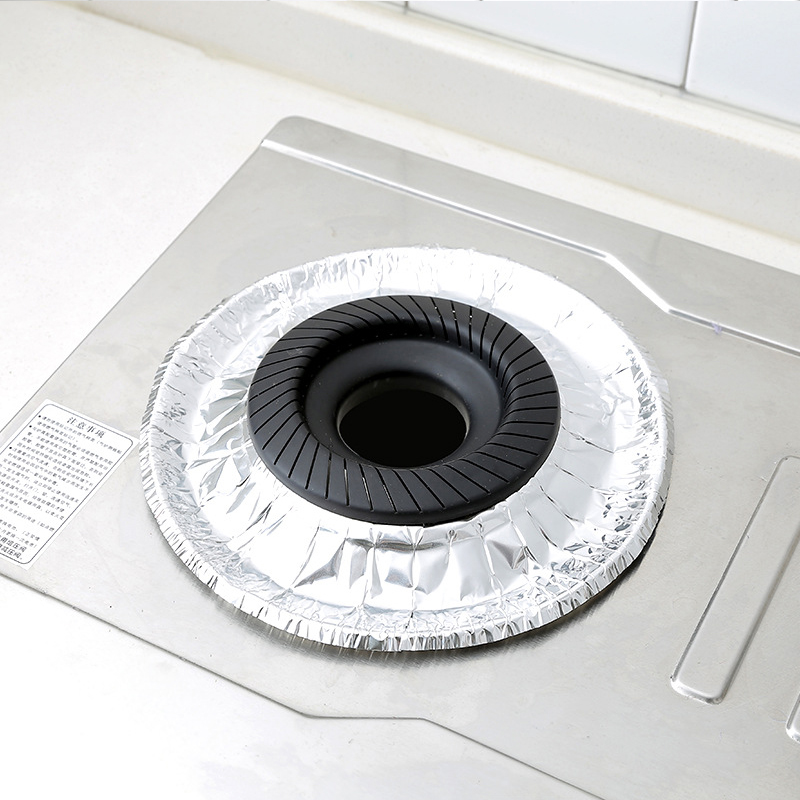 10 teile/los Küche Herde Brenner Abdeckung Dicken Gasherd Runde Protektoren Cooke Herde Schutz Aluminium Folie Papier