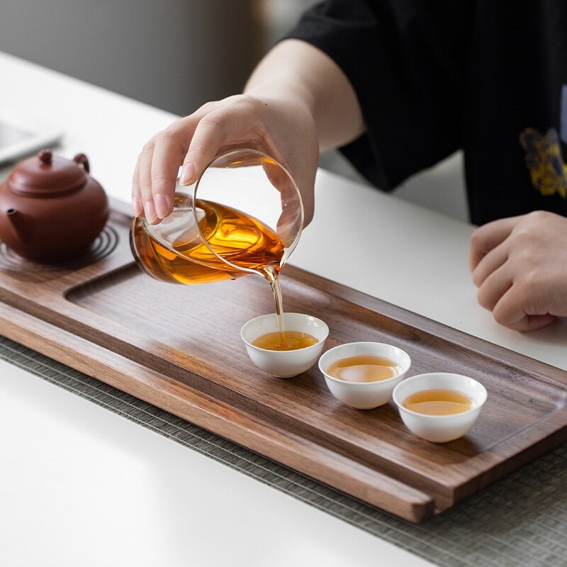 Japanese Style Simple Dry Brewing Tray Tea Set Tray Wooden Black Walnut Tray Tea Tray Household Small Tea Table: Default Title
