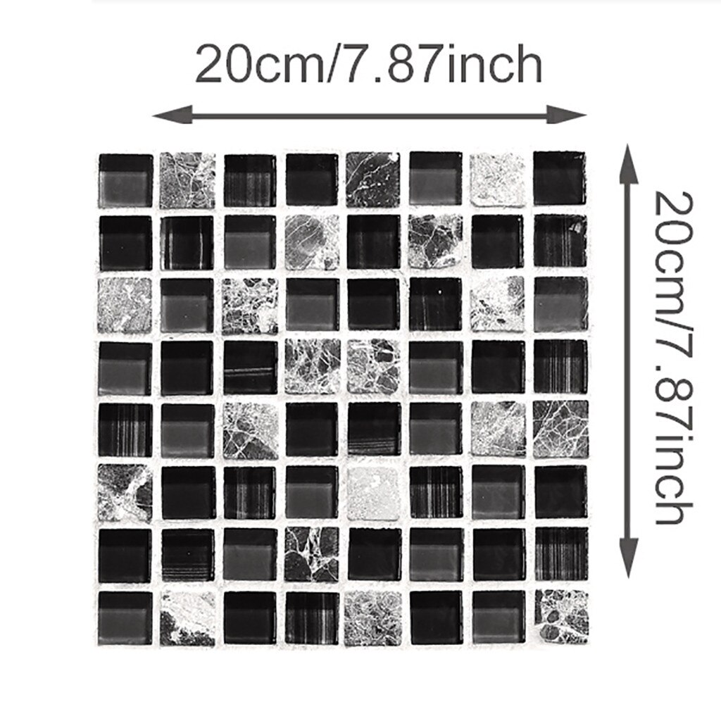 Self Adhesive Mosaic Tile Sticker Kitchen Backsplash Bathroom Wall Tile Stickers Decor Waterproof Wall Pvc Simulation Tiles #LR1