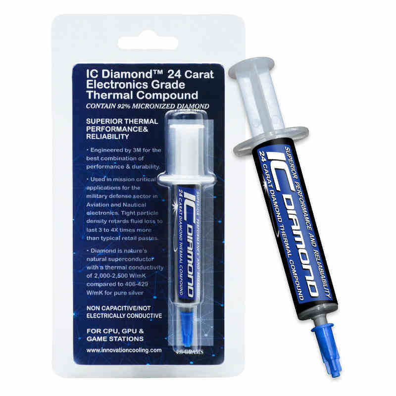 Innovation Cooling ICD24 IC Diamond 24 Nano Diamond Silicon Grease CPU Cooling Silicone Thermal Conductive Grease 4.8g