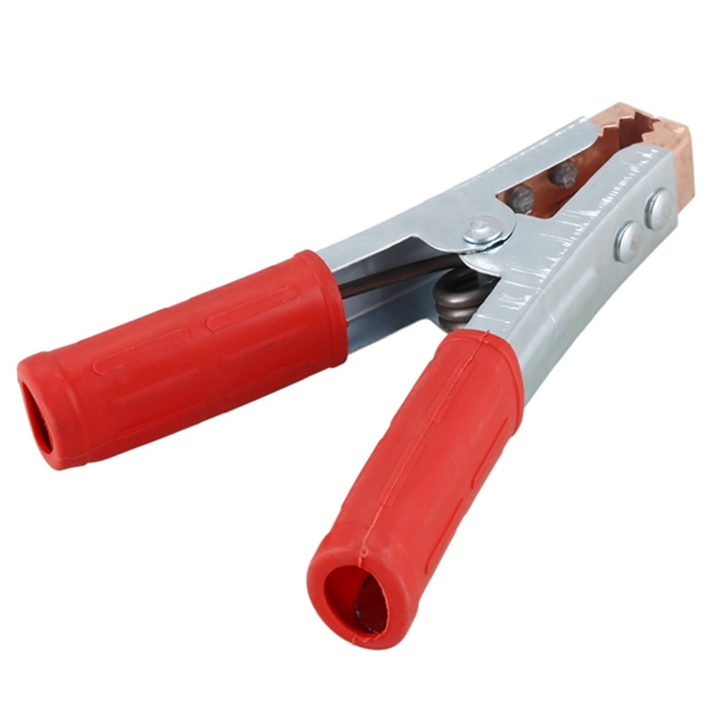 Red Handle 500A Spring Loaded Crocodile Clip Welding Earth Clamp