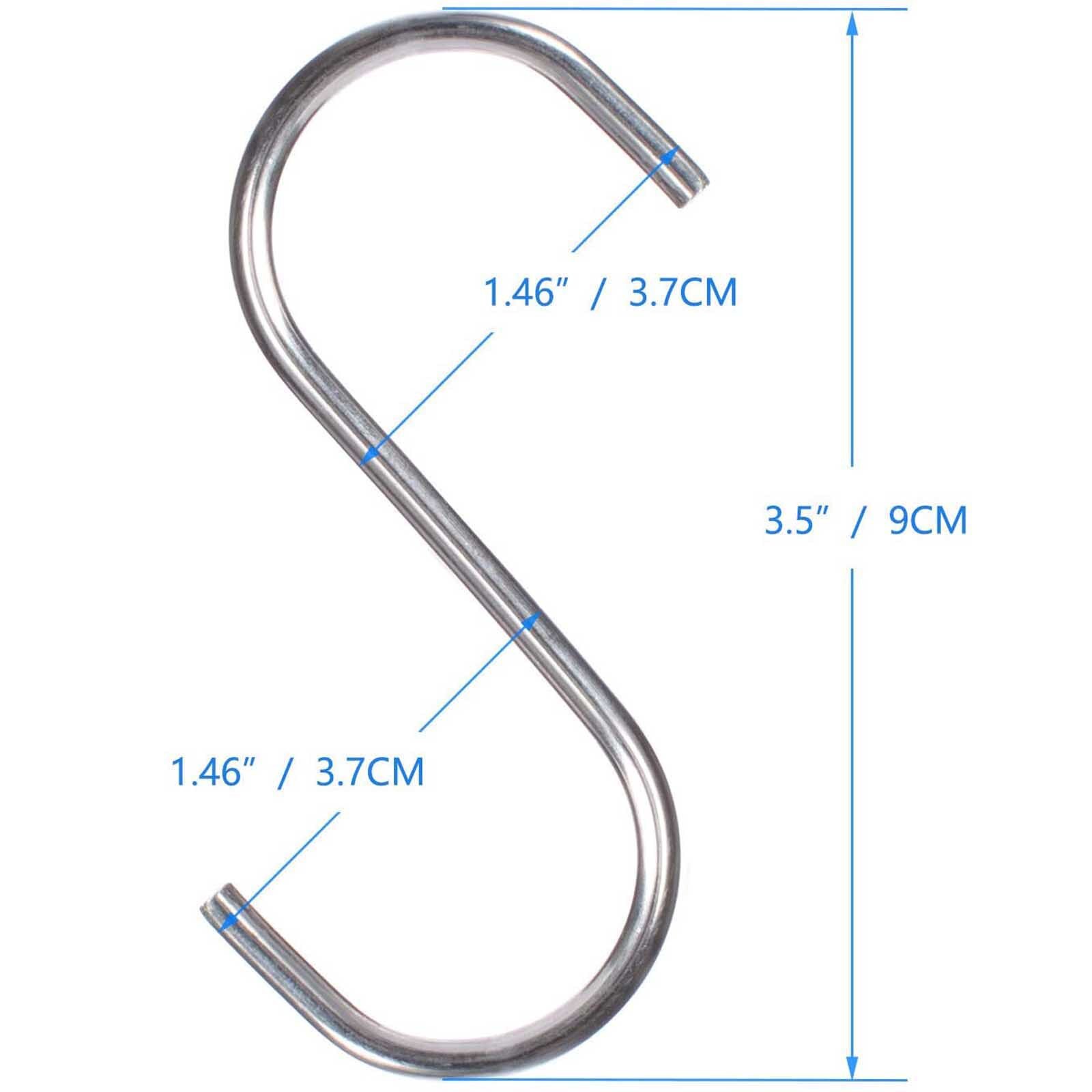 12 Stuks Rvs S-Vorm Haak Keuken Slaapkamer Multifunctionele Reling Hanger Haak Sluiting Holder Haken Opknoping gereedschap # T2P: 9CM