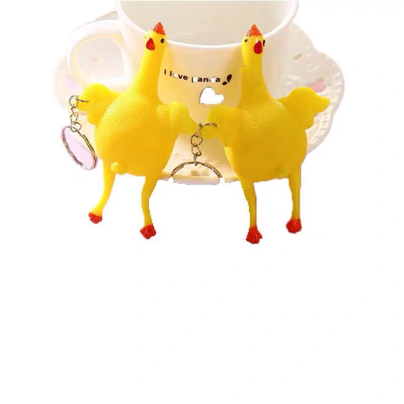 1pc lustige gadgets spielzeug huhn eier legend kloake hühnerwitze maker schlüsselanhänger eierlegende hennen überfüllt stress