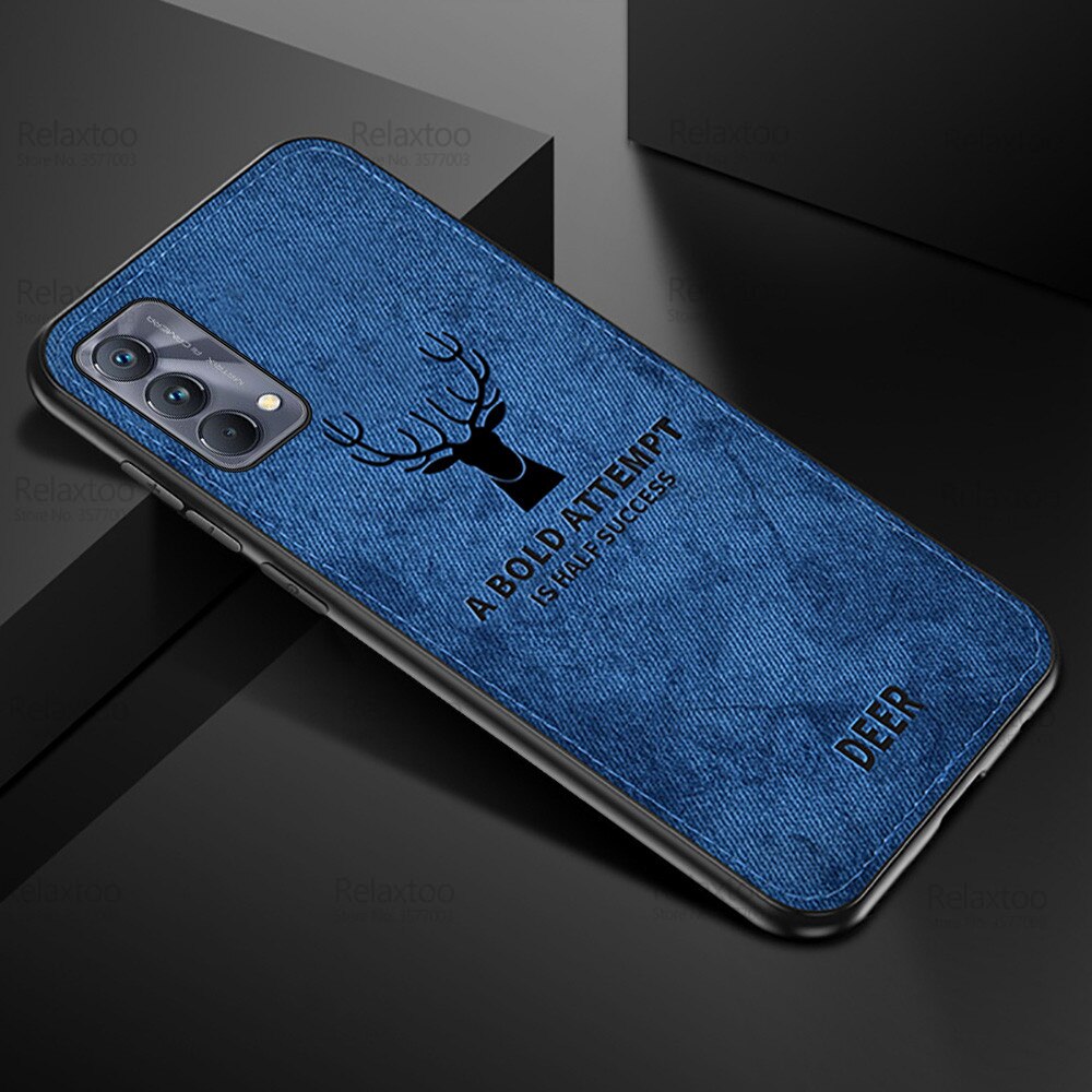 Handyhülle für Oppo Realme GT Meister/Neo 5G - Stoff Hirsch aufbringen Silikon TPU - Kratzfest, Staubdicht: Gt neo 5g / Blau 3