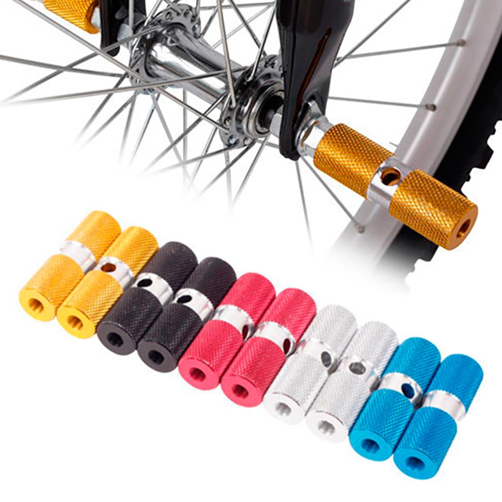 2 uds de aleación de aluminio de ciclismo bicicleta pedales bicicleta eje de pedales pie resto clavijas Anti-deslizamiento trasero pies pedales para BMX de montaña en STOCK