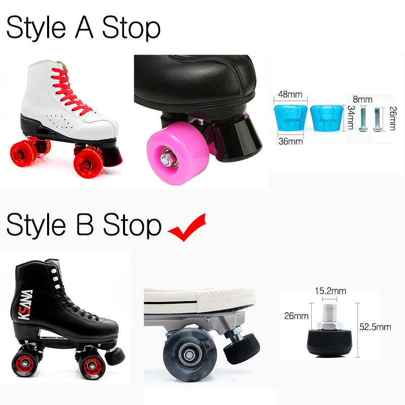 1 pieza de patines cuádruples para detener el dedo del pie delantero freno Universal PU ajustable patinaje al aire libre reemplazo de rodillos negro