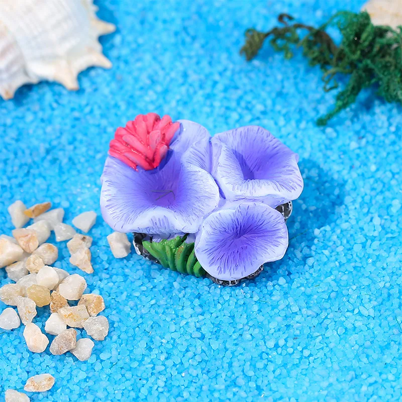 Simulated Coral Aquarium Fish Tank Farming Small Ornaments Decoration Eight Melon Fish DIY Ornaments крышка для аквариума: Yellow