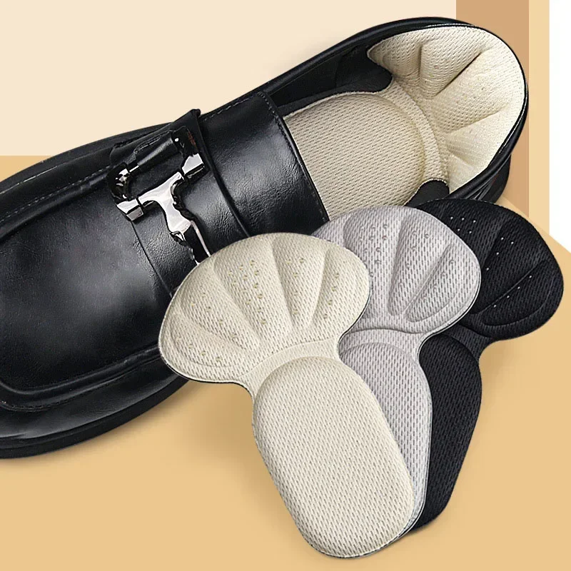 Pegatinas para el talón, zapatillas, Protector del talón, almohadillas para los pies, alivio del dolor, reductor de tamaño, plantillas antideslizantes para zapatos, almohadilla para el cuidado de los pies en forma de T, empuñaduras para el talón