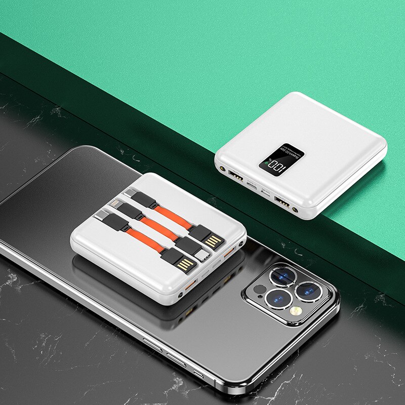 20000 mah mini-powerbank 22.5w schnellladefunktion, inklusive usb-typ-c-kabel, kompatibel mit iphone, huawei, samsung und xiaomi.: Weiß