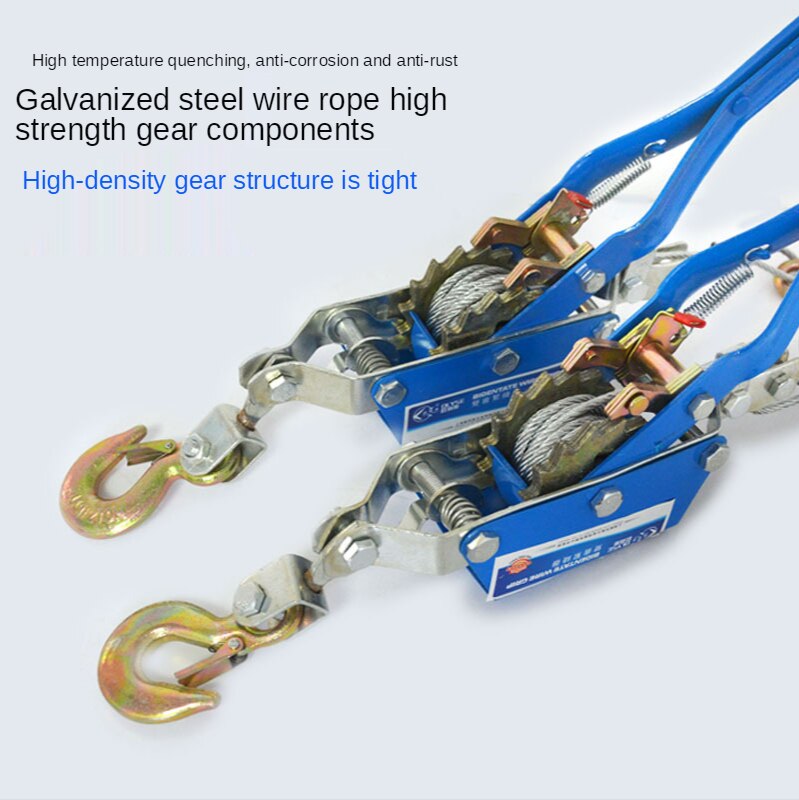 Handmatige Hendel Takel Hoge Carbon Staaldraad Tightener Duurzaam Antitrust Multifunctionele Dubbele Haak 1T/2T/4T Kraan Draad Draai Tool